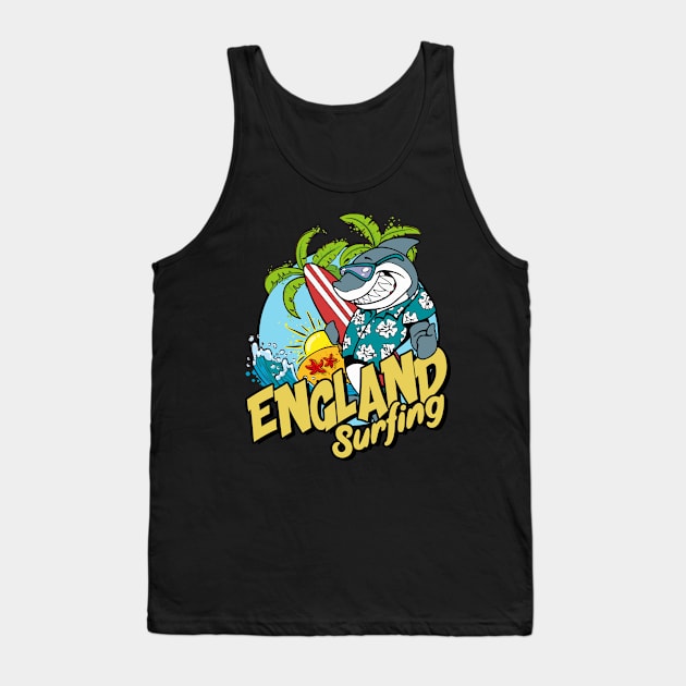 England surfing shark Tank Top by SerenityByAlex